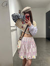 YANYAN KNITS woven plaid pleated skirt YYK-YYW24-0272-ZS purple